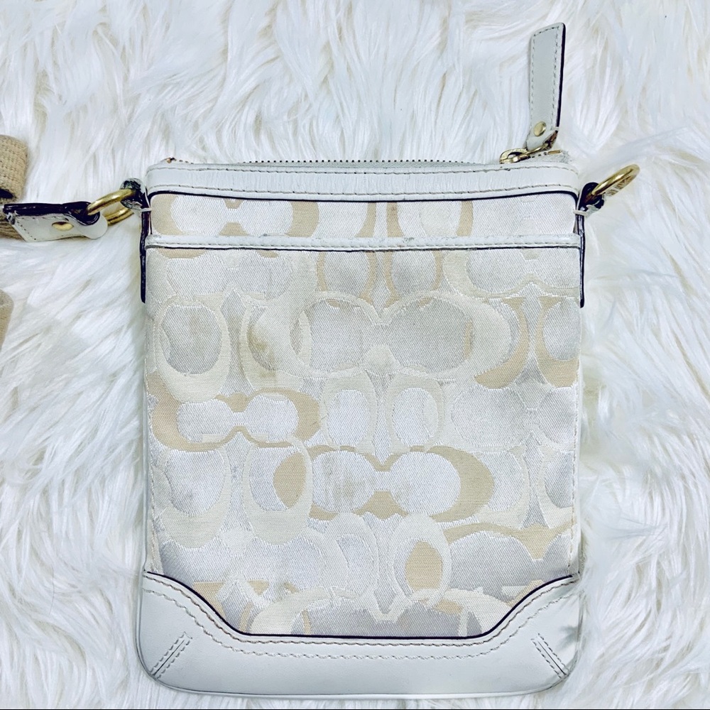 💝 White COACH Monogram Mini Messenger 💝 - Picture 8 of 8